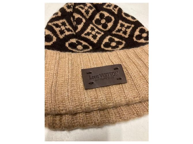 ***LOUIS VUITTON (Louis Vuitton)  Monogramm-Kaschmirstrickmütze Beige - Ansicht 3