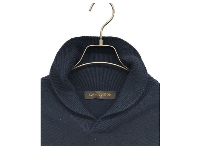 ***LOUIS VUITTON (Louis Vuitton)  Schalkragen gestrickt Marineblau - Ansicht 3