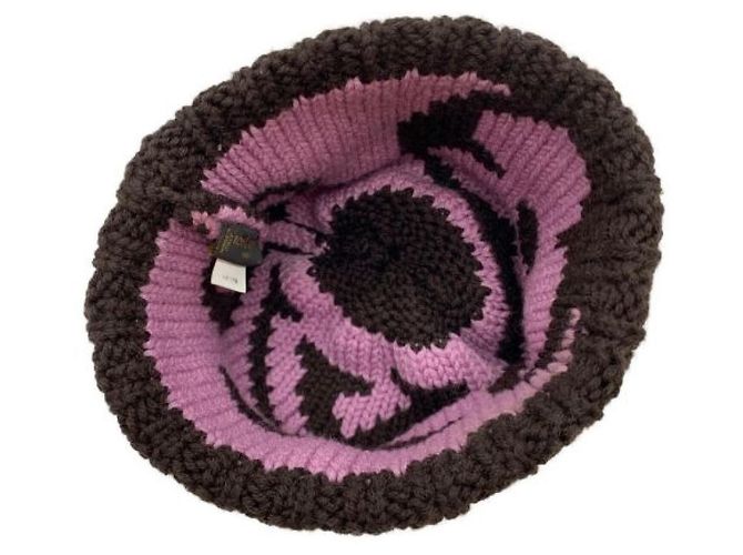 ***LOUIS VUITTON (Louis Vuitton)  Bonnet Grand Floor Strickmütze Braun Pink - Ansicht 3
