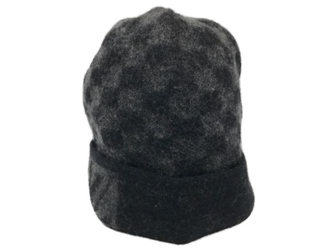 ***LOUIS VUITTON (Louis Vuitton)  Bonnet en tricot Petit Damier Noir - vue 2