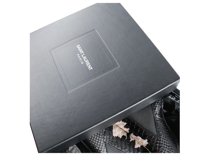 SAINT LAURENT - Python heeled ankle boots (size 40.5) Black - view 10