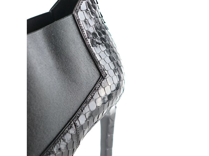 SAINT LAURENT - Python heeled ankle boots (size 40.5) Black - view 4