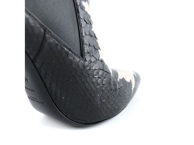 SAINT LAURENT - Python heeled ankle boots (size 40.5) Black - view 7