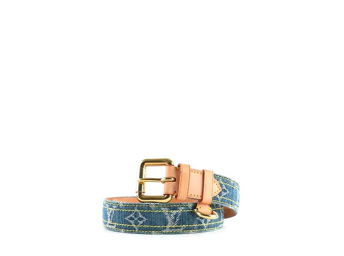 LOUIS VUITTON Gürtel T.cm 80 Leder Blau - Ansicht 2