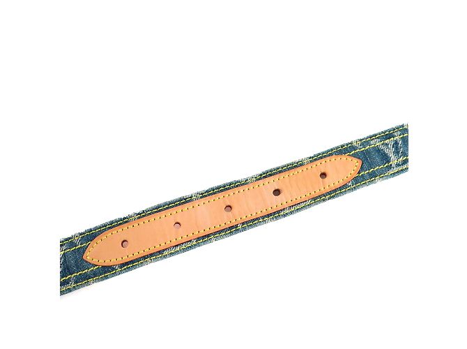 LOUIS VUITTON Gürtel T.cm 80 Leder Blau - Ansicht 6