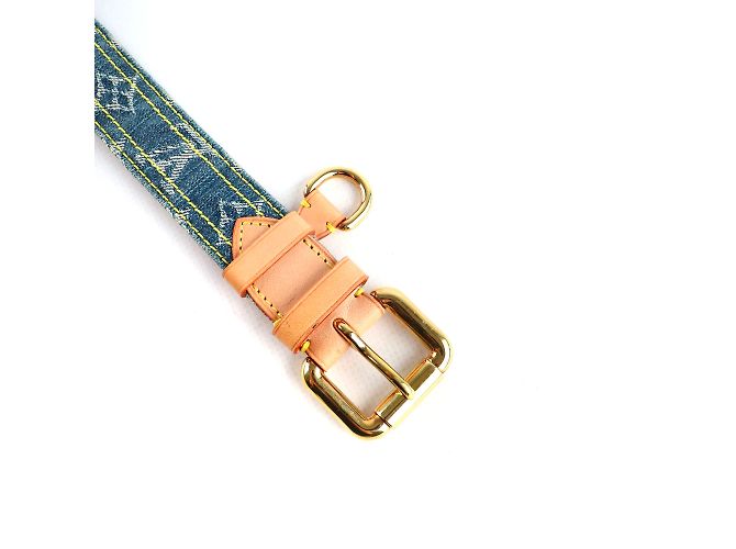 LOUIS VUITTON Gürtel T.cm 80 Leder Blau - Ansicht 7