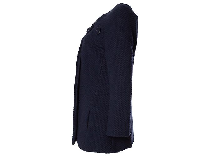 Chanel, navy blue wool mod coat - view 2