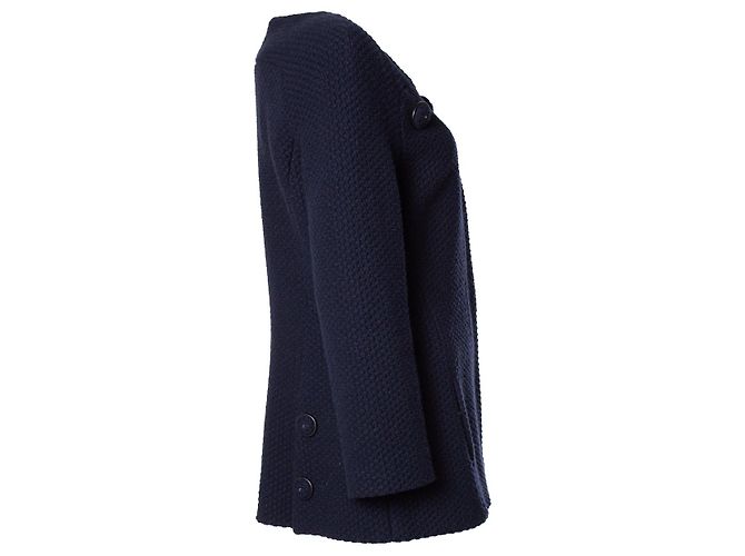 Chanel, navy blue wool mod coat - view 4