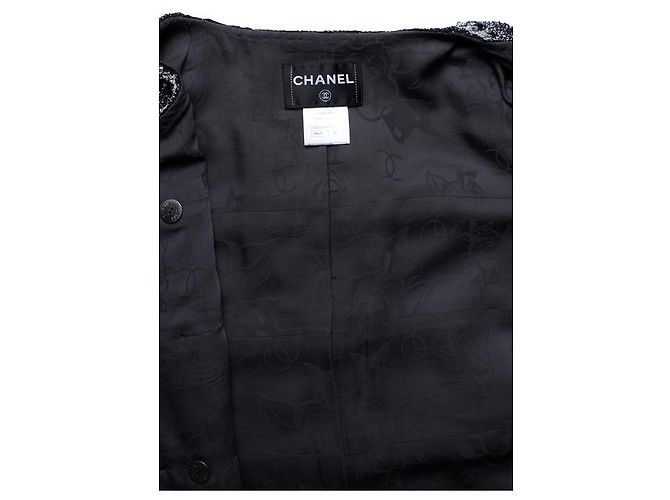 Chanel, Tweedjacke aus Metall Silber - Ansicht 8