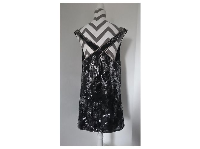 Diesel Abitino nero con paillettes/paillettes Argento Metallico - vista 4