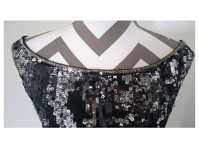 Diesel Abitino nero con paillettes/paillettes Argento Metallico - vista 5
