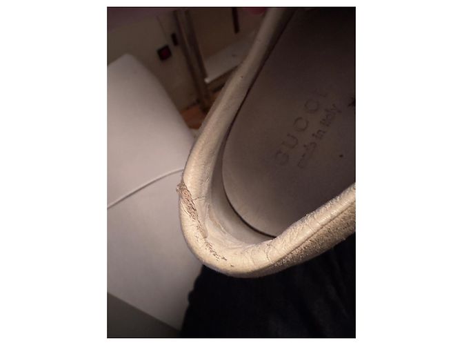 Sneakers Gucci Guccissima in pelle beige - vista 7