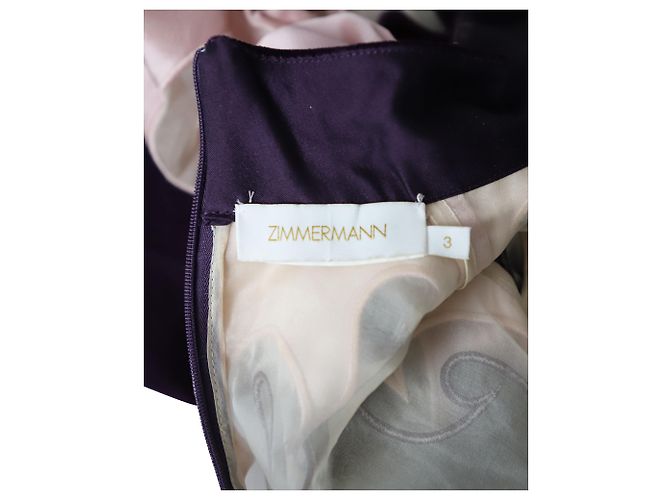 Zimmermann Minivestido bordado Ladybeetle Mystic de algodón morado Impresión de pitón - vista 4