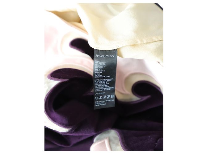 Zimmermann Minivestido bordado Ladybeetle Mystic de algodón morado Impresión de pitón - vista 5
