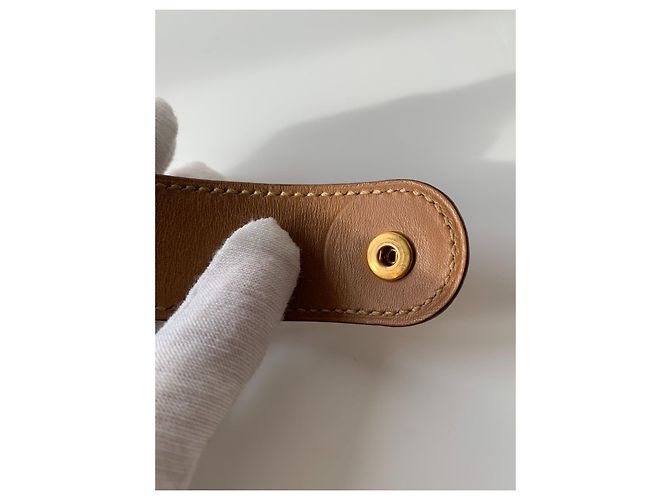 Pulsera Hermès Joli Médor cocodrilo azafrán dorado - vista 12