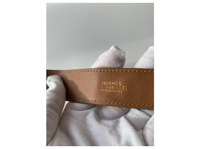 Pulsera Hermès Joli Médor cocodrilo azafrán dorado - vista 6