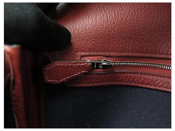Hermès NOVA BOLSA HERMES STEVE LIGHT JUNIOR TOGO BOLSA DE COURO BORDEAUX - vista 10