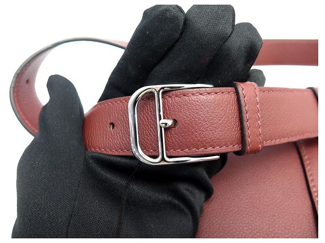Hermès NOVA BOLSA HERMES STEVE LIGHT JUNIOR TOGO BOLSA DE COURO BORDEAUX - vista 3