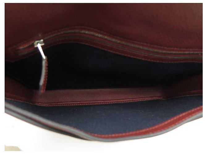 Hermès NOVA BOLSA HERMES STEVE LIGHT JUNIOR TOGO BOLSA DE COURO BORDEAUX - vista 8