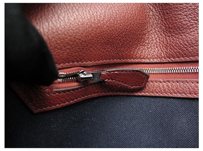 Hermès NOVA BOLSA HERMES STEVE LIGHT JUNIOR TOGO BOLSA DE COURO BORDEAUX - vista 9
