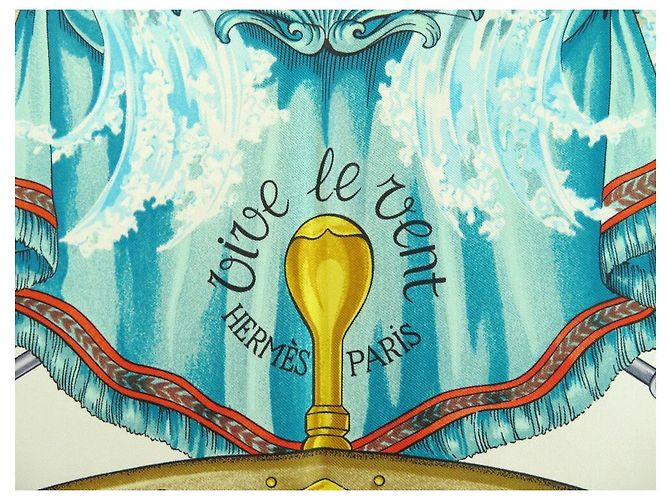 Hermès NUOVA SCIARPA HERMES VIVE LE VENT BOURTHOUMIEUX CARRE 90 SETA NUOVA SCIARPA DI SETA Verde - vista 3