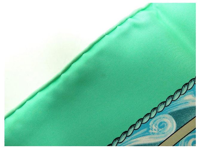 Hermès NUOVA SCIARPA HERMES VIVE LE VENT BOURTHOUMIEUX CARRE 90 SETA NUOVA SCIARPA DI SETA Verde - vista 6