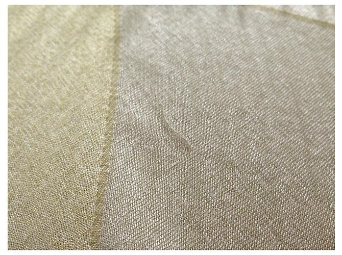 NEUE CHALE LOUIS VUITTON-LOGO-INITIALEN LV 140CM Kaschmir-Seidenschal in Beige - Ansicht 3