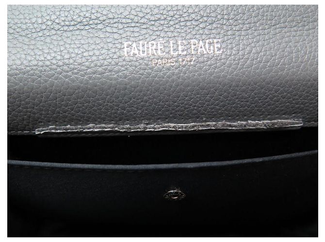 Fauré Le Page BORSA A MANO FAURE LE PAGE PARADE BORSA A MANO MONOGRAM IN PELLE GRIGIA Grigio - vista 10