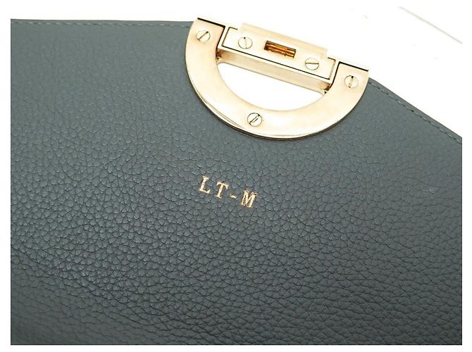 Fauré Le Page BORSA A MANO FAURE LE PAGE PARADE BORSA A MANO MONOGRAM IN PELLE GRIGIA Grigio - vista 11