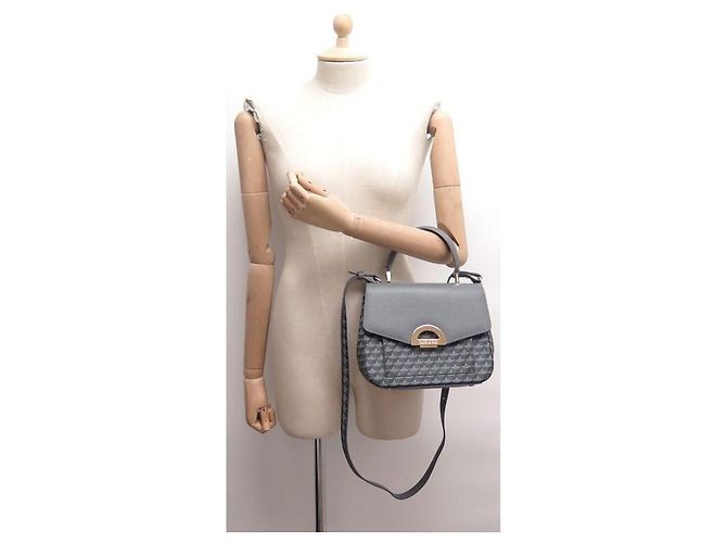 Fauré Le Page BORSA A MANO FAURE LE PAGE PARADE BORSA A MANO MONOGRAM IN PELLE GRIGIA Grigio - vista 6