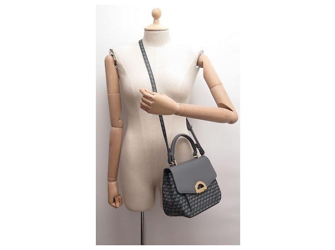 Fauré Le Page BORSA A MANO FAURE LE PAGE PARADE BORSA A MANO MONOGRAM IN PELLE GRIGIA Grigio - vista 7