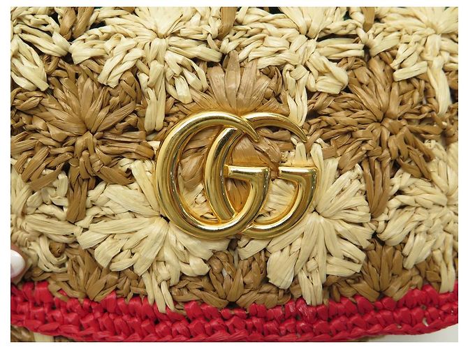 BORSA A MANO GUCCI GG MARMONT IN RAFIA FLOREALE 574433 TRACOLLA PER BORSA A MANO - vista 3