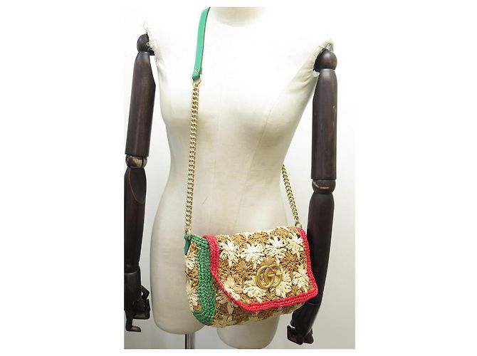BORSA A MANO GUCCI GG MARMONT IN RAFIA FLOREALE 574433 TRACOLLA PER BORSA A MANO - vista 4