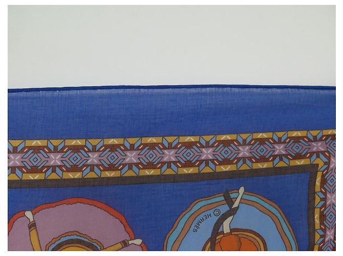 Hermès NUOVA SCIARPA HERMES BELLES DEL MESSICO VIRGINIA JAMIN CARRE 65 Sciarpa di cotone Blu - vista 7