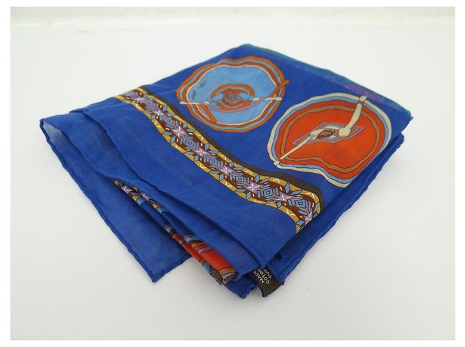 Hermès NUOVA SCIARPA HERMES BELLES DEL MESSICO VIRGINIA JAMIN CARRE 65 Sciarpa di cotone Blu - vista 8
