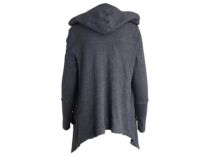 Autre Marque Espléndido cárdigan con capucha de algodón gris - vista 3