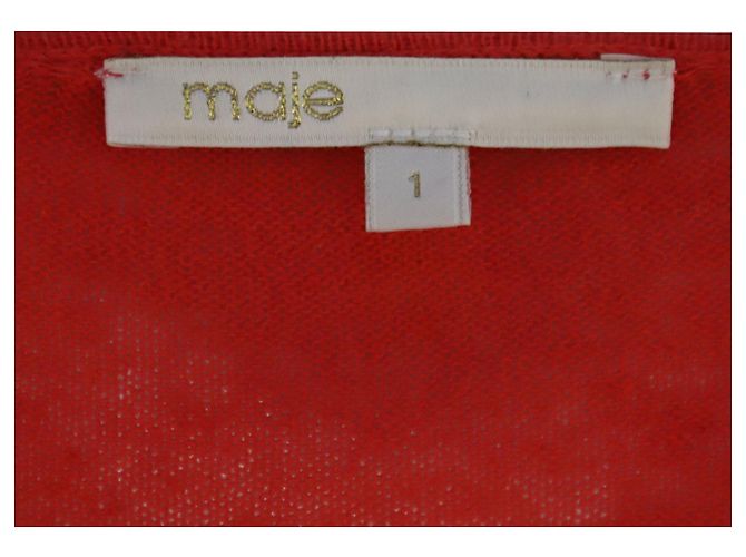 Cárdigan de ganchillo Maje de algodón rojo Roja - vista 5