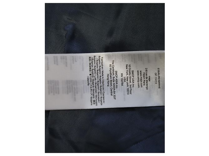 Maje karierte Blazerjacke aus marineblauem Polyester - Ansicht 6