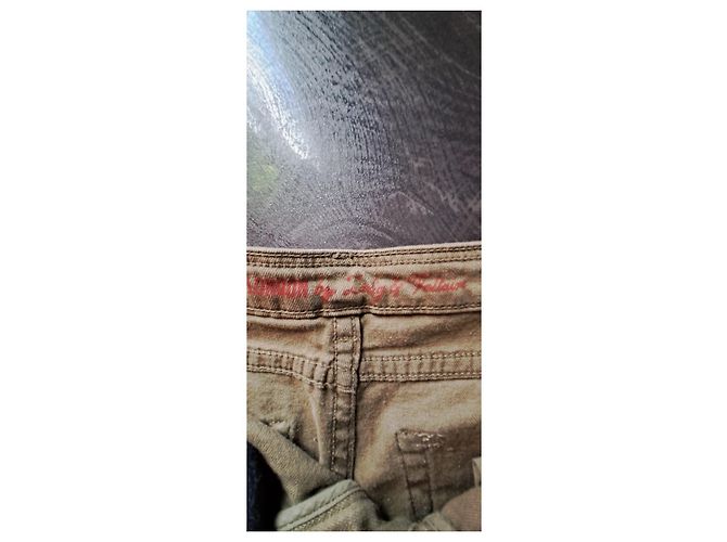 Vaqueros rectos Zadig & Voltaire kaki con tachuelas doradas Caqui - vista 7
