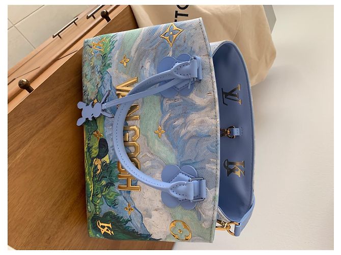 Louis Vuitton x Jeff Koons Montaigne MM Couro Lavanda - vista 3