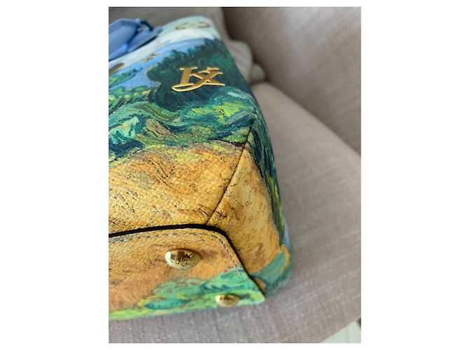 Louis Vuitton x Jeff Koons Montaigne MM Couro Lavanda - vista 6