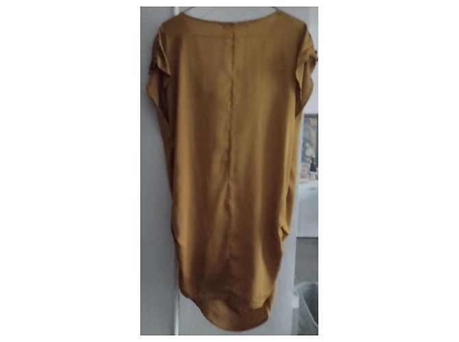 Abito Max Mara in seta dorata lunghezza al ginocchio D'oro - vista 2