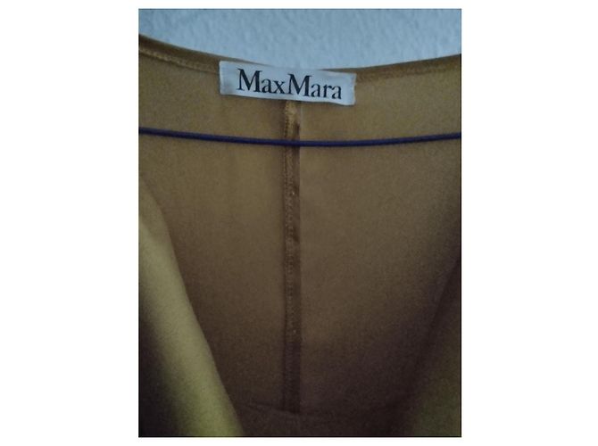 Abito Max Mara in seta dorata lunghezza al ginocchio D'oro - vista 3