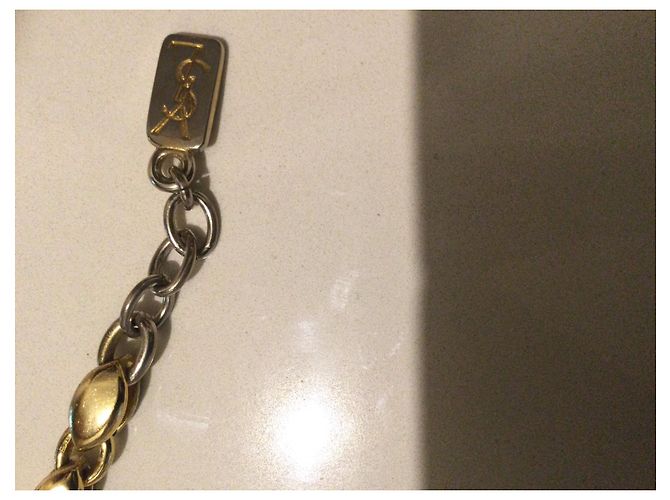 Collana girocollo Yves Saint Laurent con motivo floreale oro - vista 3