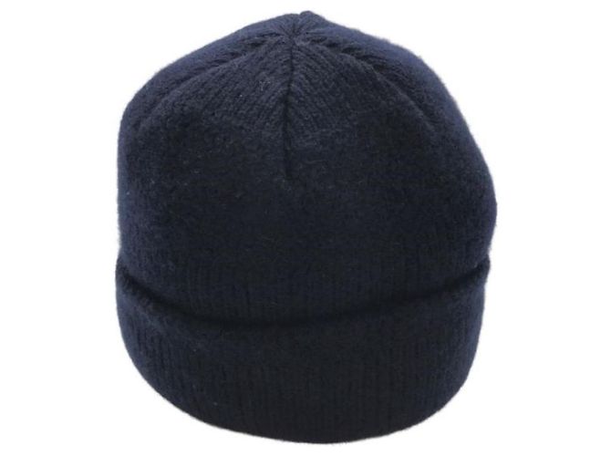 Autre Marque ***Neun Schneider (Neun Taylor)  Kaschmir-Strickmütze Marineblau - Ansicht 3