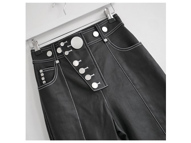 Alexander Wang calça de algodão com revestimento frontal - vista 2