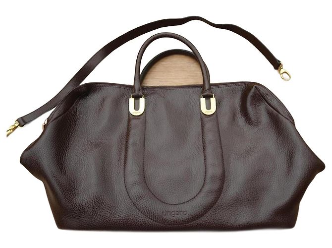 Borsa a mano Emanuel Ungaro in pelle martellata marrone - vista 2