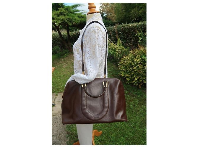Borsa a mano Emanuel Ungaro in pelle martellata marrone - vista 3