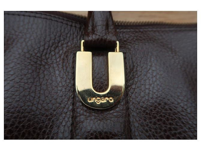 Borsa a mano Emanuel Ungaro in pelle martellata marrone - vista 5