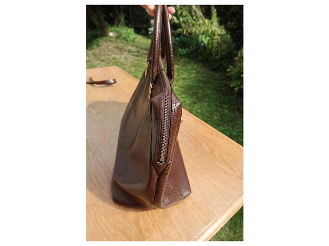 Borsa a mano Emanuel Ungaro in pelle martellata marrone - vista 7